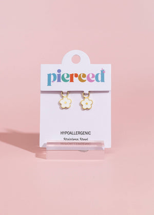 Pierced Co White Flower Charms