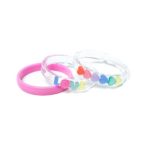 Lilies & Roses Love & Hearts Pastel Pearlized Bangles