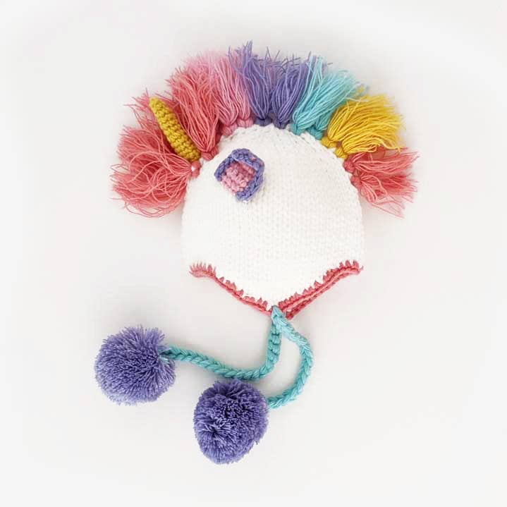 Huggalugs Earflap Beanie Hat in Unicorn