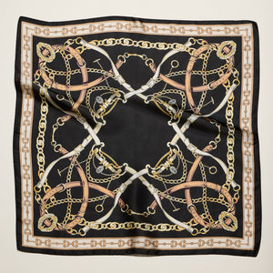 Frem NYC Classic Equestrian Chain Satin Scarf - Multiple Colors!