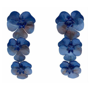 Michael Nash Jewelry Meadow Cobalt Triple Drop Floral Earrings