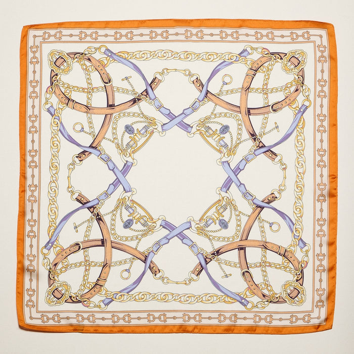 Frem NYC Classic Equestrian Chain Satin Scarf - Multiple Colors!