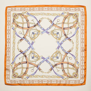 Frem NYC Classic Equestrian Chain Satin Scarf - Multiple Colors!