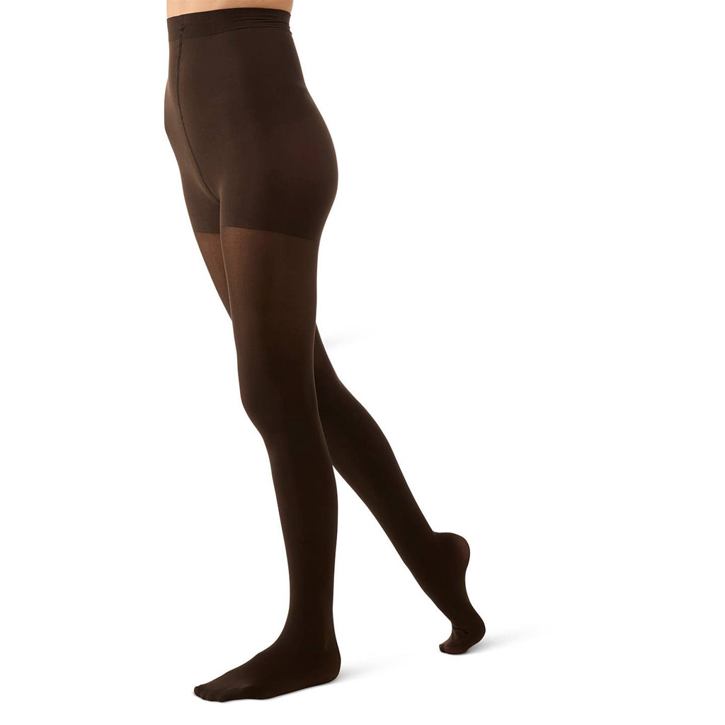 MeMoi Perfectly Opaque Control Top Tights in Dark Chocolate