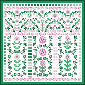 Jessie Zhao New York Double Sided Silk Scarf in Ivy Parterre