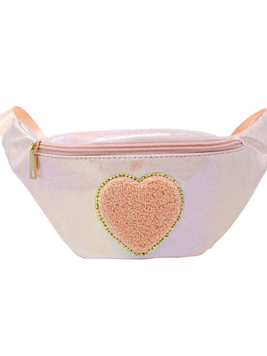 Zomi Gems Shiny Heart Patch Sling Bag: Multiple Colors