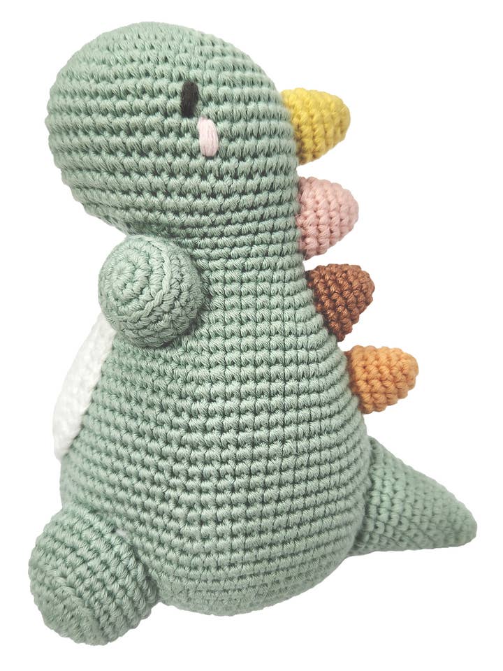 Albetta Crochet Baby Dino Rattle Toy