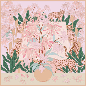 Jessie Zhao New York Double Sided Silk Scarf in Jungle Gathering