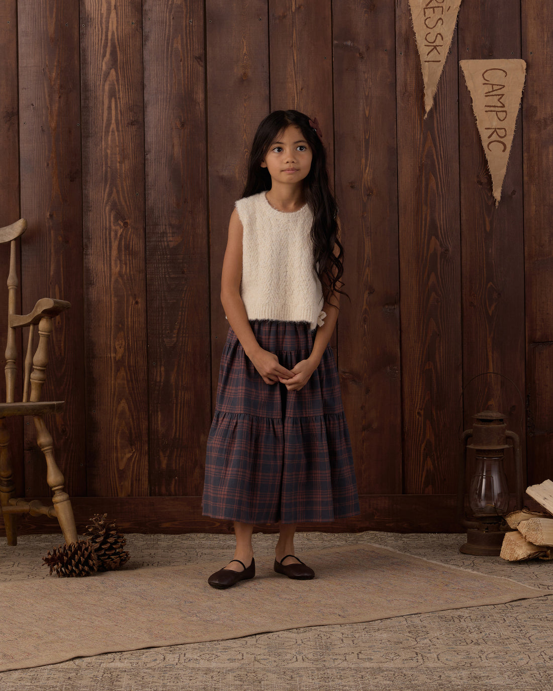 Rylee + Cru Bow Sweater Vest in Ivory