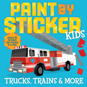 Paint by Sticker Book: Trucks, Trains & More