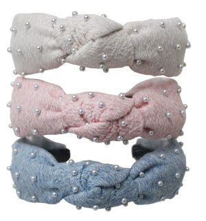 Bow Arts Pearl Tweed Knot Headband - Multiple Colors!