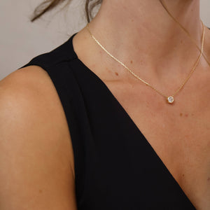 GoldFi 18k Gold Filled Solitaire CZ Necklace