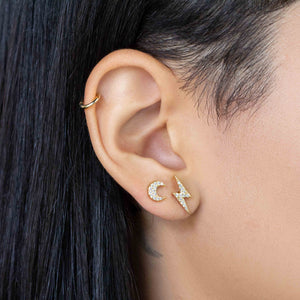 GoldFi Mini Crescent Moon Stackable Earrings