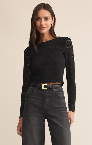 Z Supply Aurora Lace Top in Black