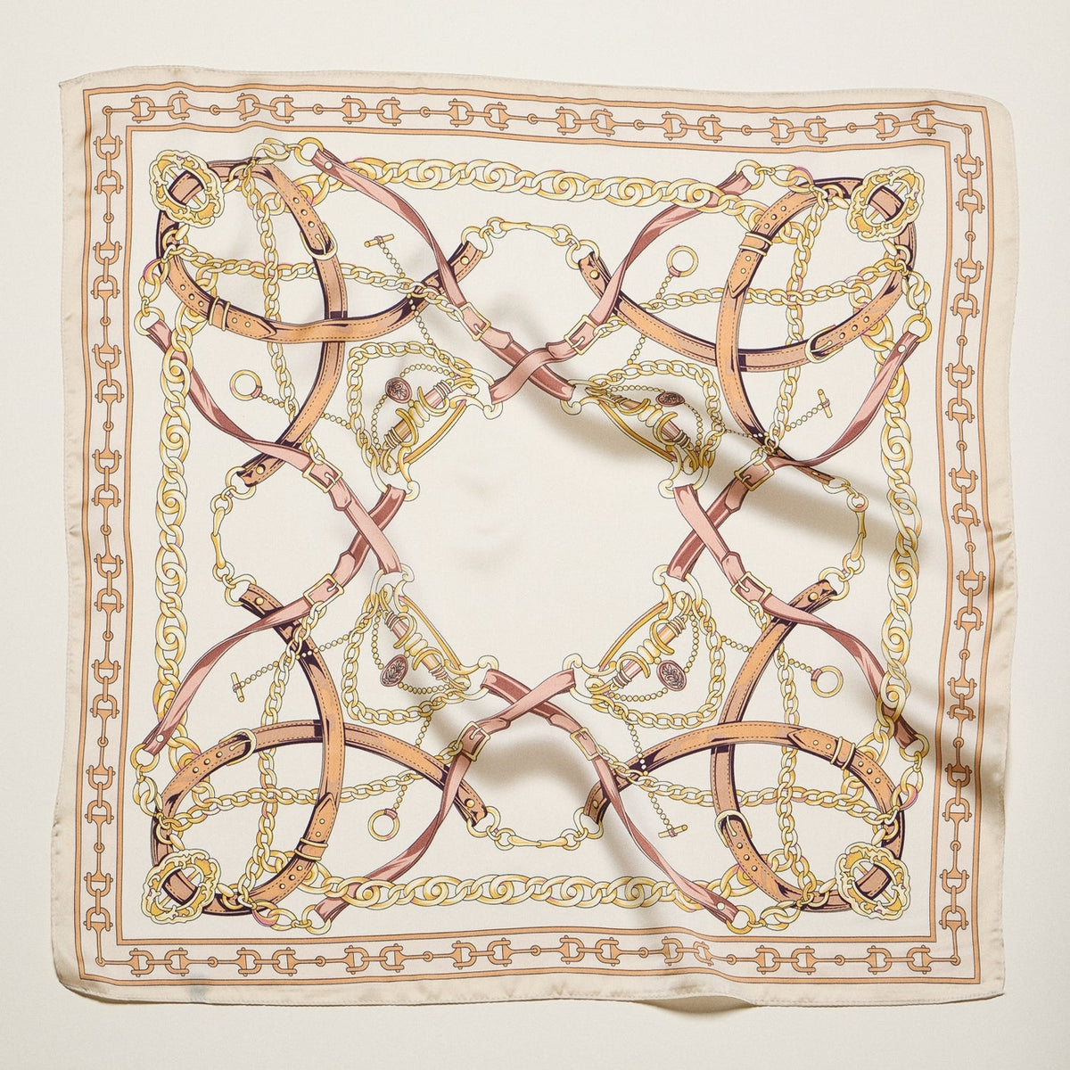Frem NYC Classic Equestrian Chain Satin Scarf - Multiple Colors!