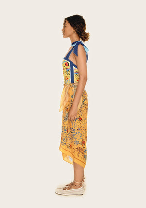 Jessie Zhao New York Beach Sarong Wrap in Amazon Rainforest Yellow