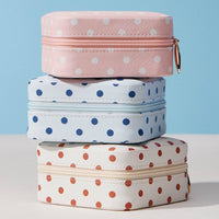 Sensibling Corp. Polka Dot Pattern Print Portable Square Jewelry Box