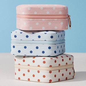 Sensibling Corp. Polka Dot Pattern Print Portable Square Jewelry Box