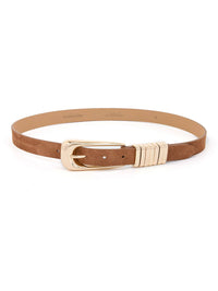 Ettika Metal Core Belt in Mocha Suede