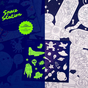 OMY Giant Space Station Coloring Poster