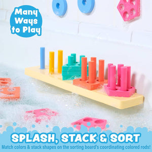 Tub Works Splash, Stack & Sort™ Shape Sorter & Stacking Toddler Bath Toy