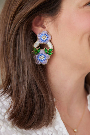 Beth Ladd Collections - East Hampton Flower Earrings in Periwinkle