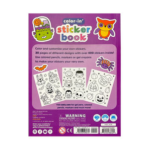 OOLY Stickiville Color-in' Sticker Book Cute n Spooky Doodles
