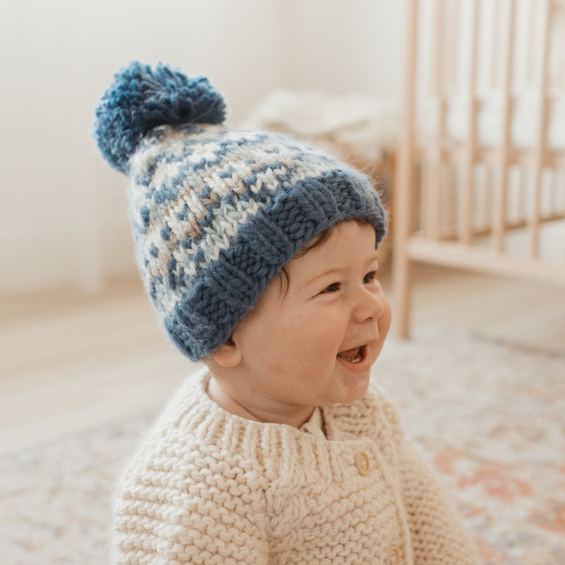 Huggalugs Beanie Hat in Slate Fairisle