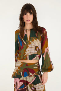 Farm Rio Mystical Paradise Long Sleeve Blouse in Mystical Paradise