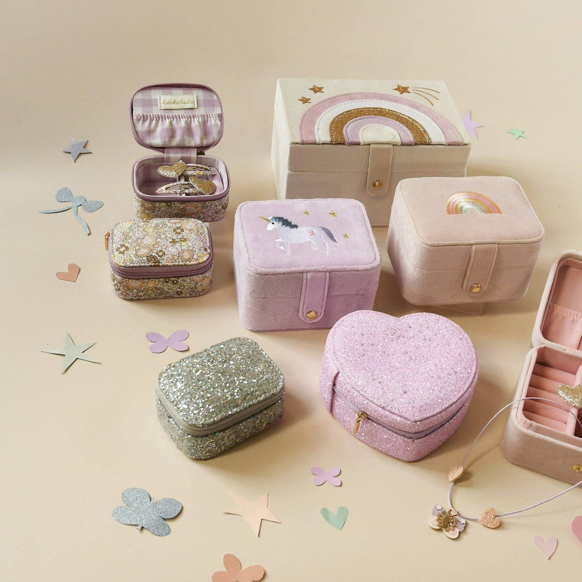 Rockahula Enchanted Glitter Heart Jewellery Box