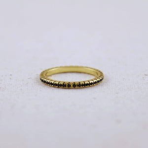GoldFi 18k Gold Filled Colored Eternity Micro Cubic Zirconia Stone Ring