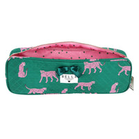 Bella Sleep Spa Quilted Hair Tool Bag in Green + Cheetahs