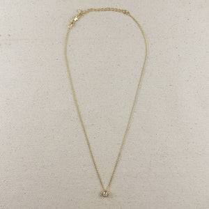 GoldFi 18k Gold Filled Solitaire CZ Necklace