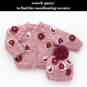 Huggalugs Pansy Rosy Beanie Hat for Baby & Kids