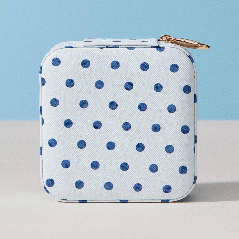 Sensibling Corp. Polka Dot Pattern Print Portable Square Jewelry Box