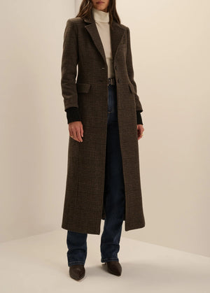 Favorite Daughter The City Coat in Ganache Houndstooth