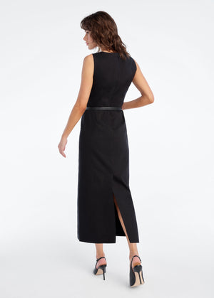 Favorite Daughter The Perfect Opportunity Linen Dress in Black