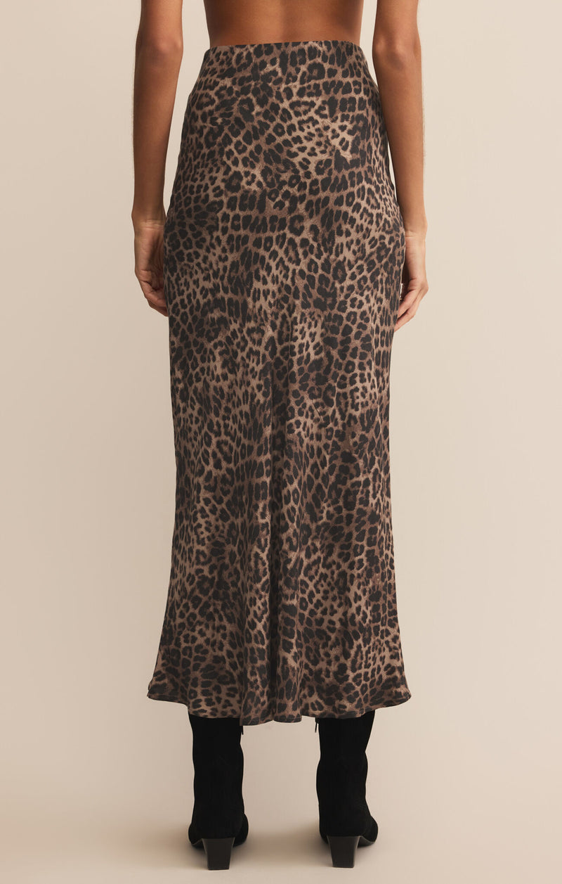Z Supply Izabel Leopard Skirt in Desert Tan