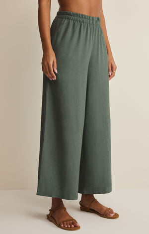 Z Supply Scout Linen Flare Pant in Everglade