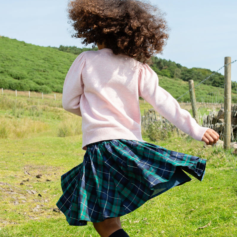 Pink Chicken Gianna Skirt in Green Tartan