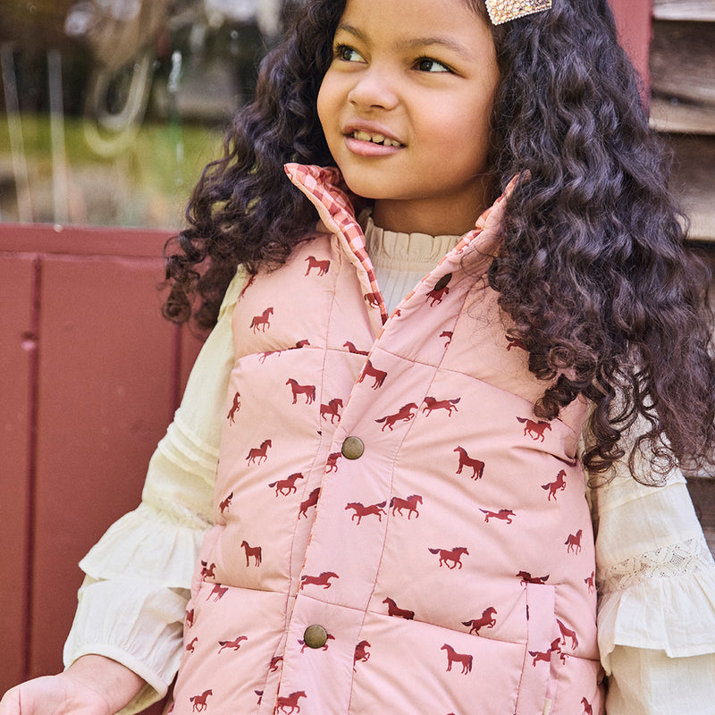 Pink Chicken Reversible Vest in Tiny Horses