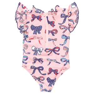 Pink Chicken Jennifer Swimsuit in Pink Patriotic Bows