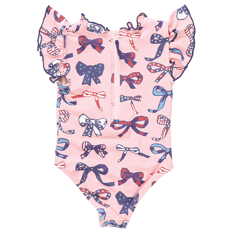 Pink Chicken Jennifer Swimsuit in Pink Patriotic Bows