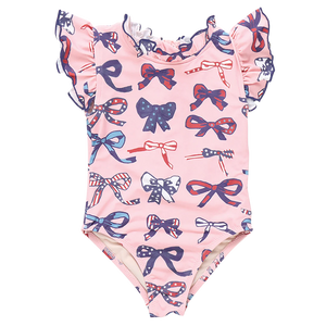 Pink Chicken Jennifer Swimsuit in Pink Patriotic Bows