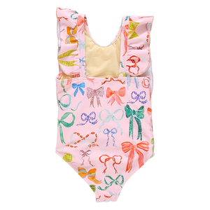 Pink Chicken Katniss Swimsuit in Watercolor Bows