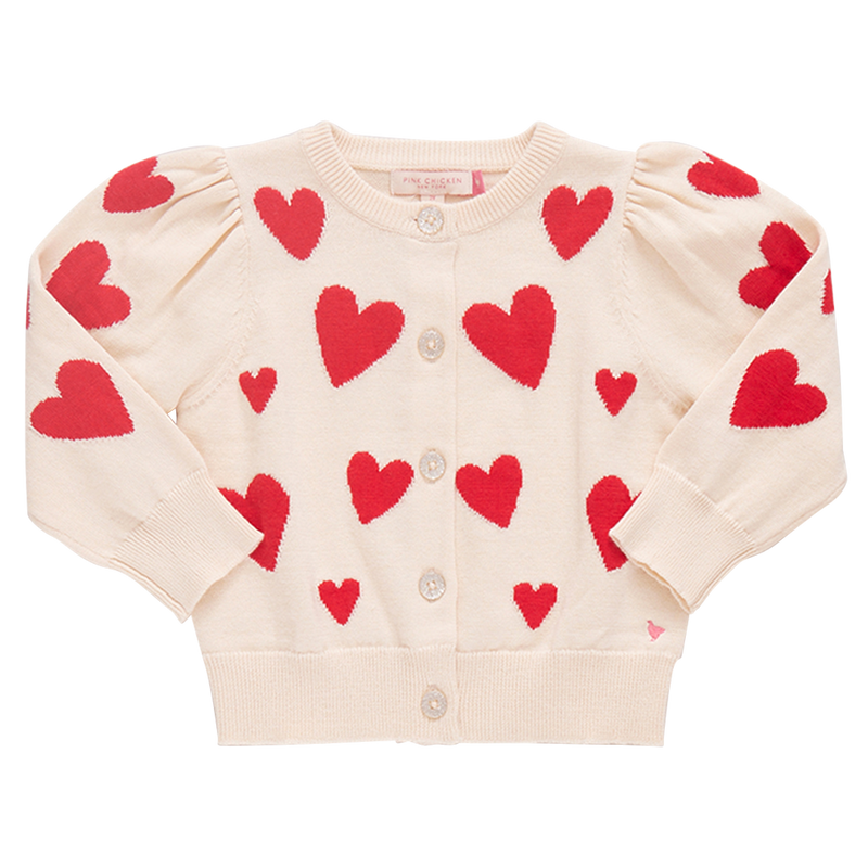 Pink Chicken Constance Sweater in Red Hearts