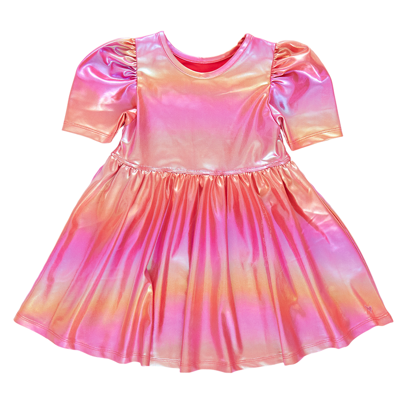 Pink Chicken Laurie Dress in Rainbow Pink Lamé