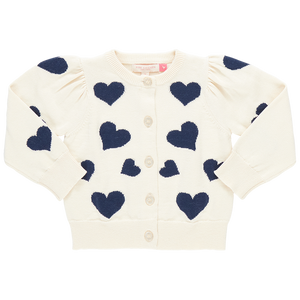 Pink Chicken Constance Sweater in Navy Tossed Hearts