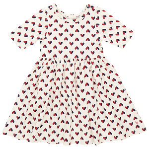 Pink Chicken Organic Steph Dress in Mini Half Hearts