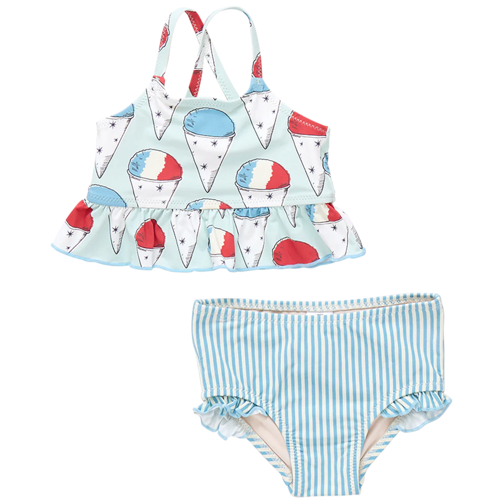 Pink Chicken Joy Tankini in Snow-Cones
